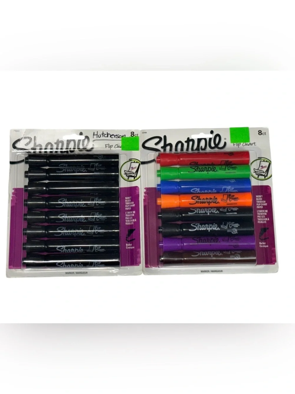NEW 2 Pack Sharpie Flip Chart Markers Bullet Tip Assorted Colors 8pc Each SEALED